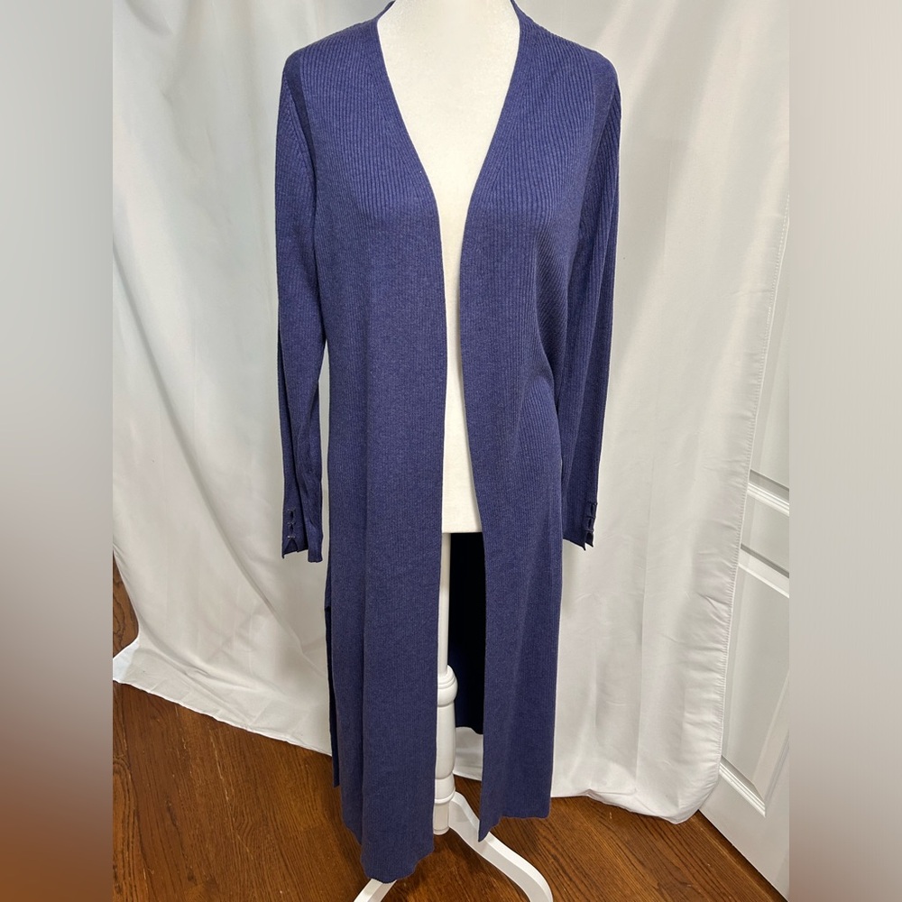 WHITE HOUSE BLACK MARKET long sweater NWOT in a bluish purple in Large